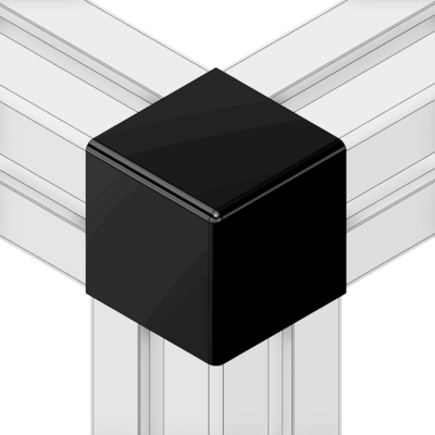 60-270-1 MODULAR SOLUTIONS PART END CAP FOR 3-WAY BODY CONNECTION, SQUARE, BLACK, USED WITH 40-010-1